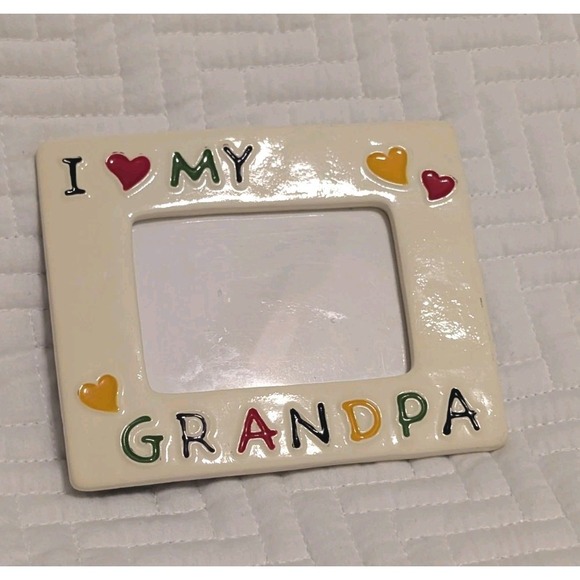 The Unbranded Brand Other - Vtg. I Love My Grandpa Picture Frame 5x4 Colorful Hearts Gift Grandfather